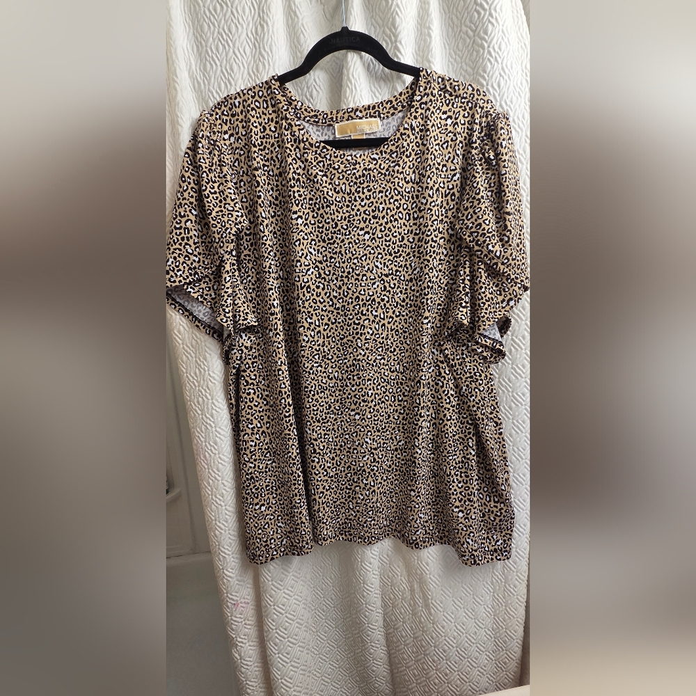 Michael Kors NWT Leopard Print Blouse Size 3X